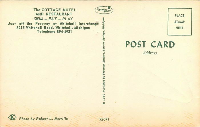 The Cottage Motel and Restaurant - Old Postcard Photo